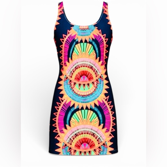 Mara Hoffman Vibrant Multicolor Sleeveless Mini Dress XS - Picture 2 of 7